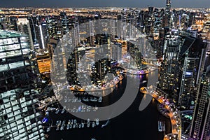 Dubai city skyline at night