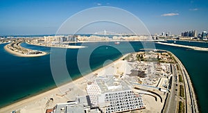 Dubai Coast. Aerial view of Jemeirah Palm