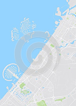 Dubai colored vector map