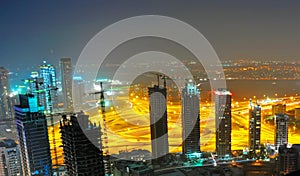 Dubai Construction Site at Night