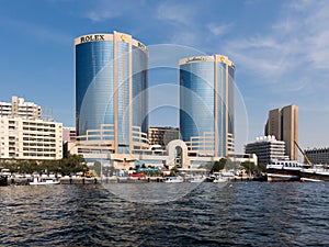 Dubai Creek with Deira Twin Towers