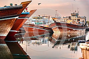 Dubai creek wooden boats