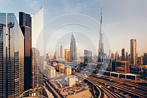 Dubai downtown city center skyline