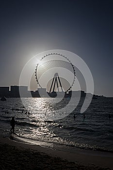 Dubai eye from the beach