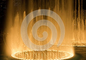 Dubai fountains night view, UAE