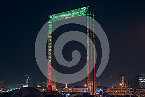 Dubai frame at night, largest frame in the world, United Arab Emirates