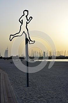 Dubai Kite beach at sunset Jumeirah, Dubai, United Arab Emirates