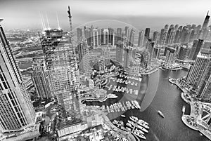 Dubai Marina buildings along artificial canal