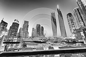 Dubai Marina buildings at night, UAE