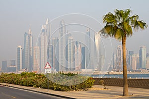 Dubai marina district view from Jumeirach palm