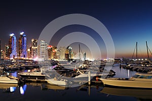 Dubai Marina with JBR, Jumeirah Beach Residences, UAE