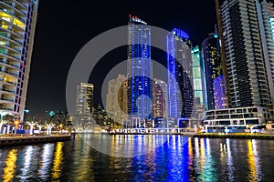 Dubai marina at night