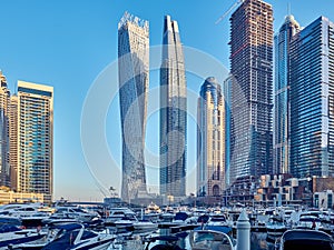 Dubai marina skyline in United Arab Emirates