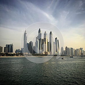 Dubai Marina skyline Unites Arab Emirates photo