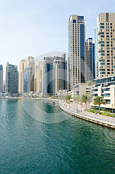Dubai Marina skyscraper architecture, UAE