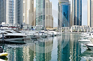 Dubai Marina skyscraper architecture, UAE