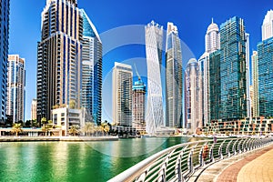 Dubai Marina during a Sunny Day, United Arab Emirates