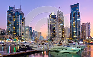 Dubai Marina at sunset