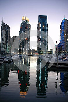Dubai marina at Twilight