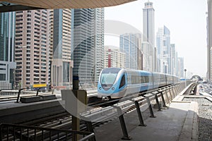 Dubai metro station and train