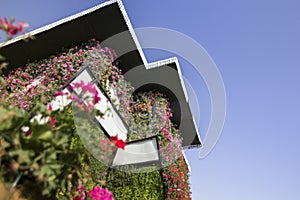 Dubai Miracle Garden House Covered in Pink Flowers