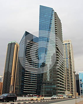 Dubai modern buildings road