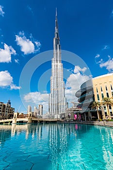 DUBAI - NOVEMBER 22, 2015: Burj Khalifa tower. This skyscraper i