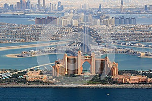 Dubai The Palm Island Atlantis Hotel aerial view photography