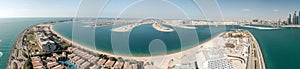 Dubai Palm Jumeirah Island, aerial panoramic view - UAE