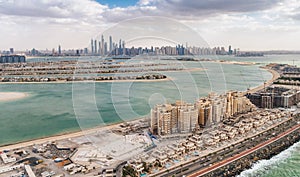 Dubai Palm Jumeirah Island from the air