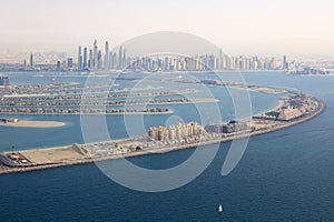 Dubai The Palm Jumeirah Island Marina aerial view photography