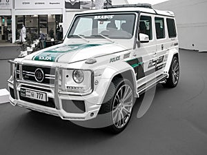 Dubai police show casing the new Mercedes Benz G class AMG Police car