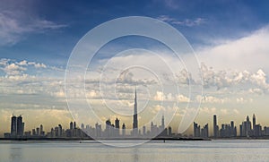 Dubai skyline with beautiful cloud