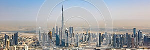 Dubai skyline Burj Khalifa skyscraper panorama panoramic aerial