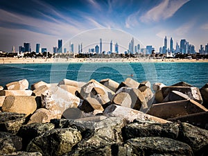 Dubai skyline from Jumeirah Beach