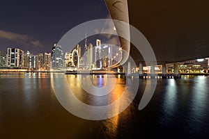 Dubai skyline from Marasi st, Dubai Business Bay, United Arab Emirates photo