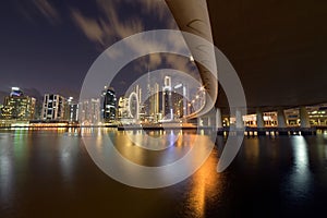 Dubai skyline from Marasi st, Dubai Business Bay, United Arab Emirates photo