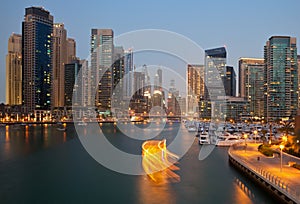 Dubai Skyline from Marina