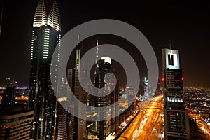 Dubai skyline at night