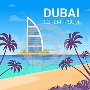 Dubai Skyline Panorama, Modern Building Cityscape Business Travel And Tourism Concept