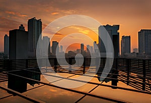 Dubai skyline at sunset