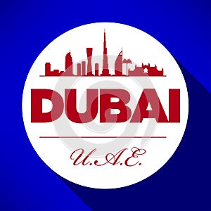 Dubai Skyline Typographic Vector Illustration