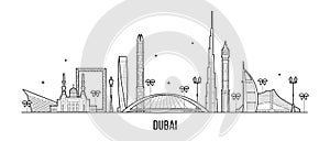 Dubai skyline United Arab Emirates UAE city vector