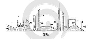 Dubai skyline United Arab Emirates UAE city vector