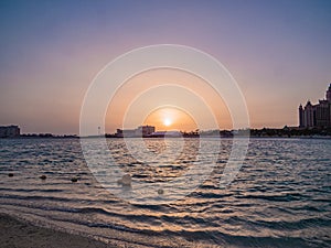 Dubai. A sunset view from the Palm Jumeira photo