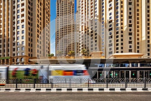 The Dubai Tram located in Al Sufouh, Dubai, UAE