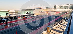 Dubai, UAE - 01.14.2023 - Racing track of Dubai autodrome hosting Hankook 24 race. Sports