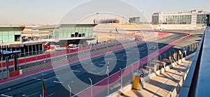 Dubai, UAE - 01.14.2023 - Racing track of Dubai autodrome hosting Hankook 24 race. Sports