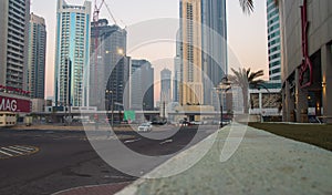 Dubai, UAE - 01.15.2021 Morning hour in Business bay distirct