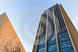 Dubai, UAE - 01.21.2023 - Index tower at Dubai International Financial center. City